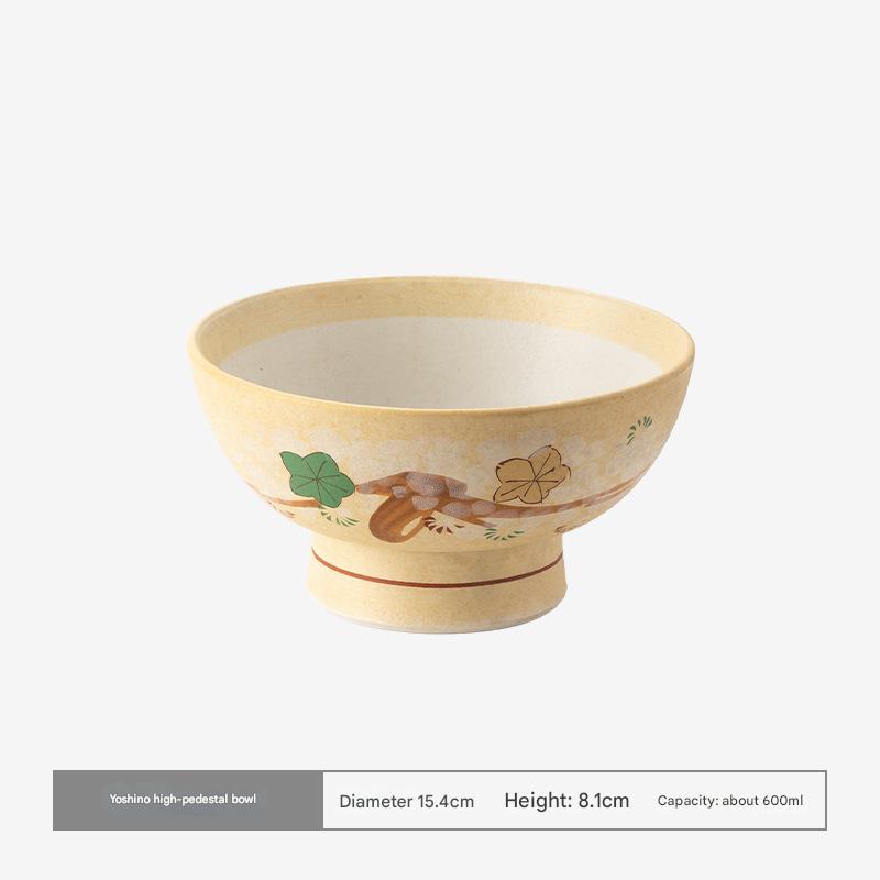 Authentic Mino Ware Yoshino High-Footed Ceramic Bowl