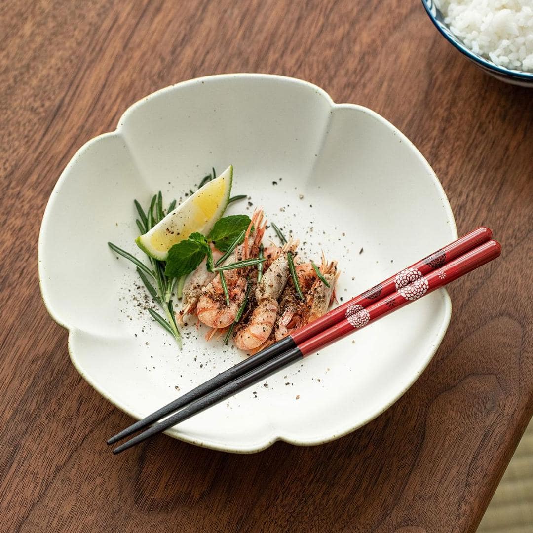 Close-up of pointed non-slip chopsticks in vibrant colors