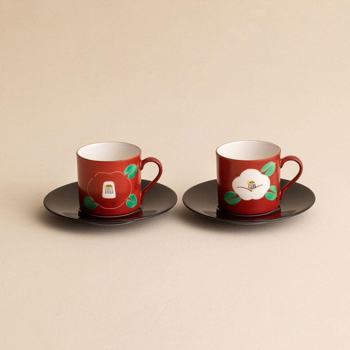 Holiday gift box with Japanese couple cup and saucer set.