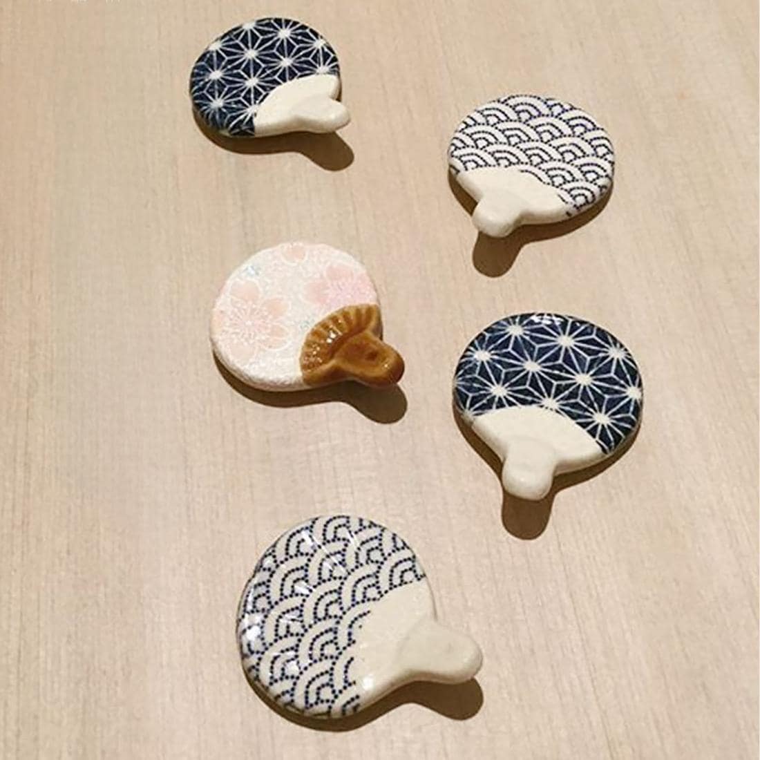 Japanese ceramic chopstick rests used as decorative dining accents