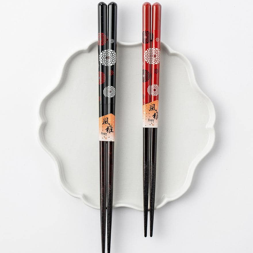 Close-up of pointed non-slip chopsticks in vibrant colors