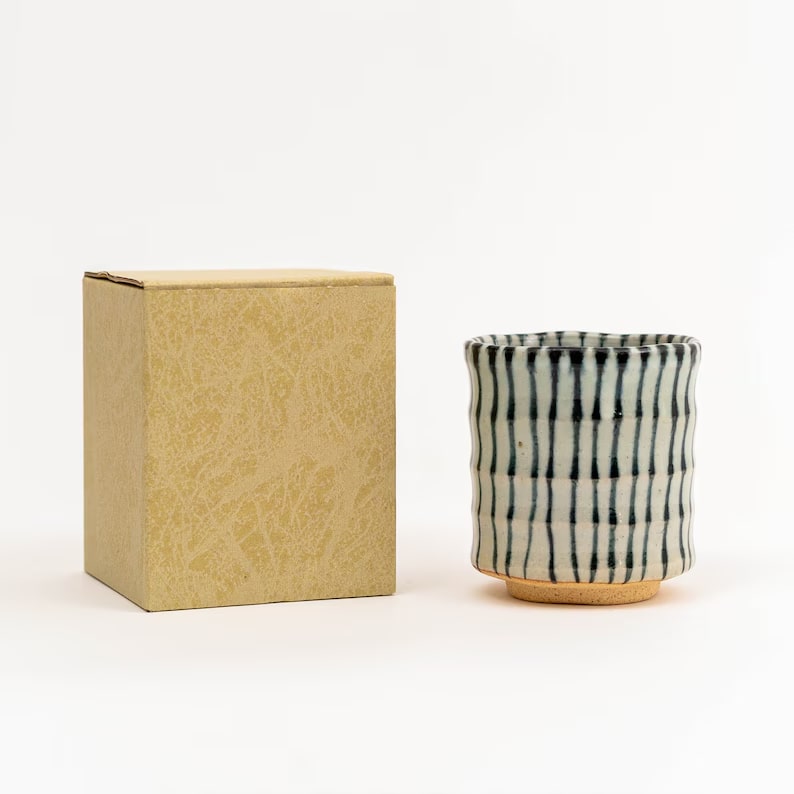 Artisan Kohiki Tokusa cup with textured ceramic finish