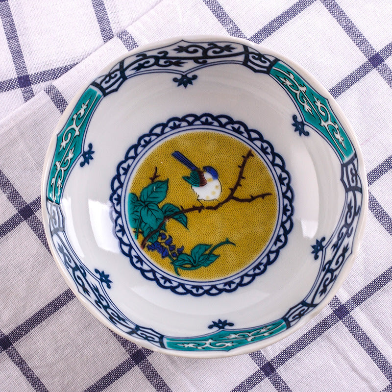 Japanese Kutani ware ceramic soup bowl