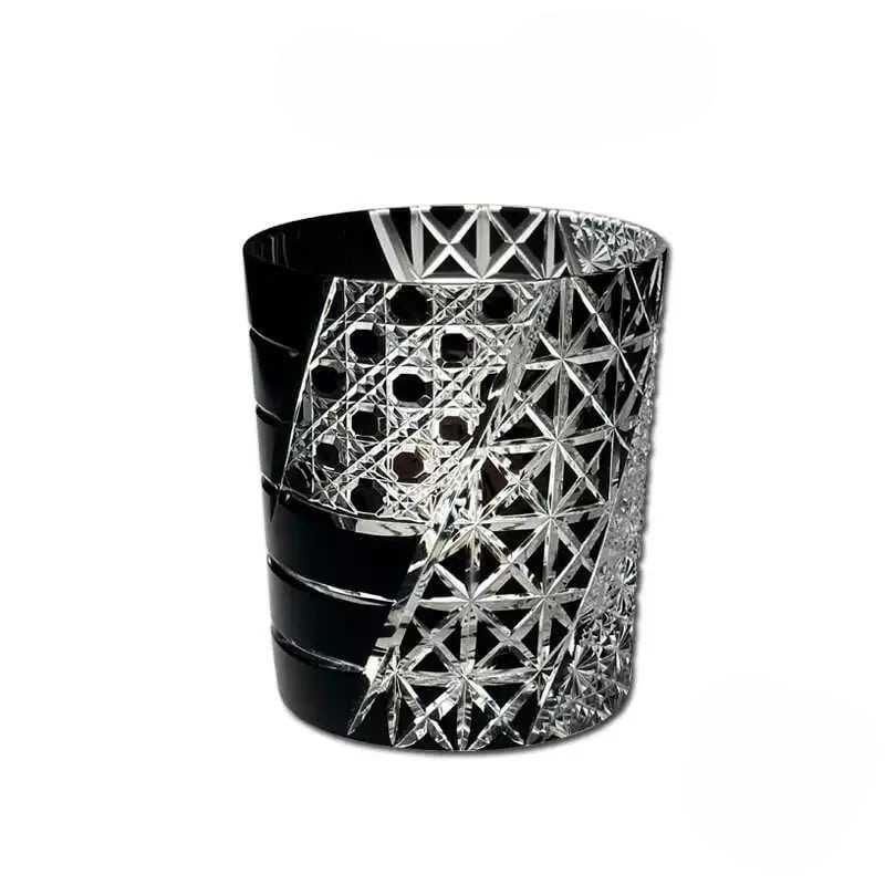 summer Night hand-carved Japanese Edo Kiriko whiskey glass, 281mL.