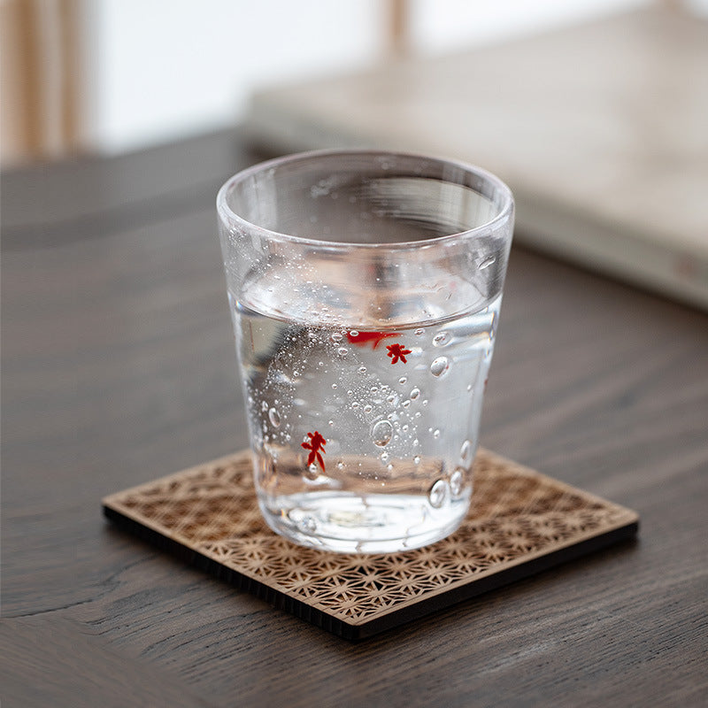 Handcrafted Japanese goldfish glass cup