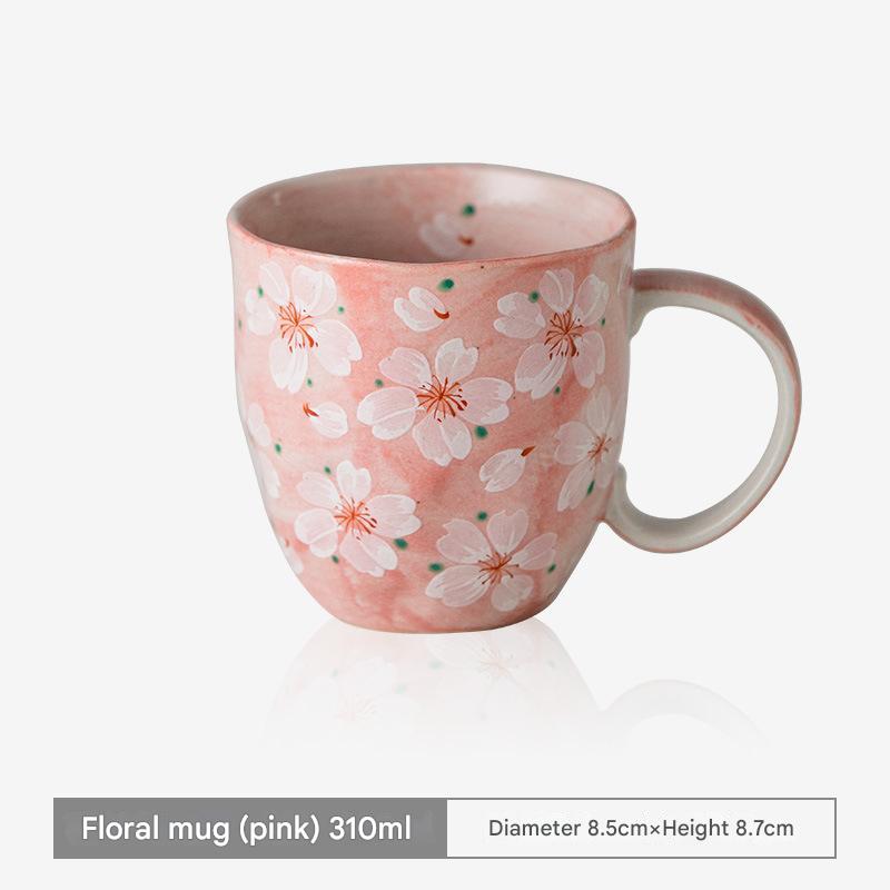 Hand-Painted Cherry Blossom Mug – Stylish Ceramic Design