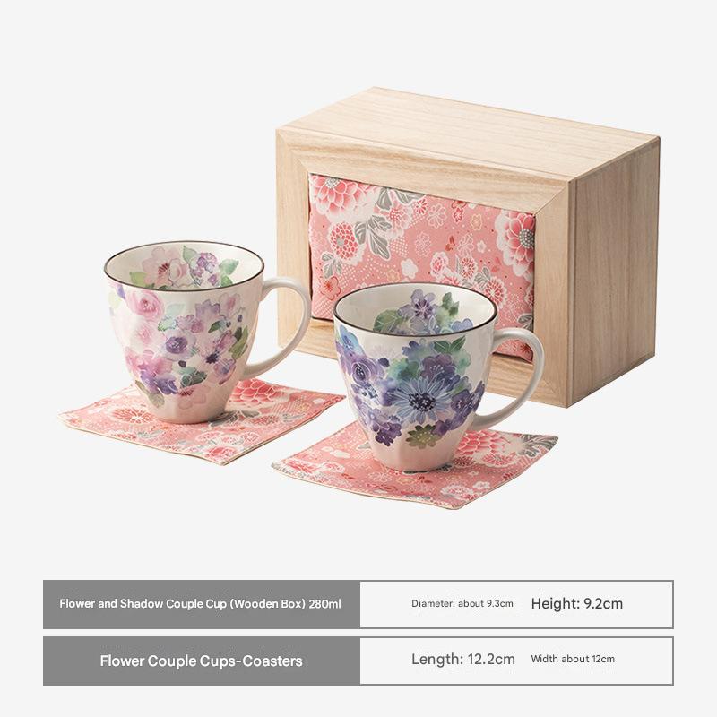 Elegant Japanese Teacup Gift Set - Floral Porcelain Cups