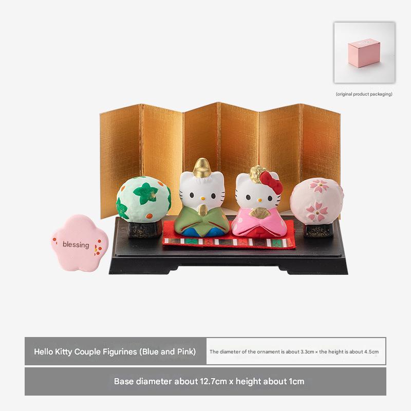 Japanese Hello Kitty Couple Ceramic Ornaments - Gift Set