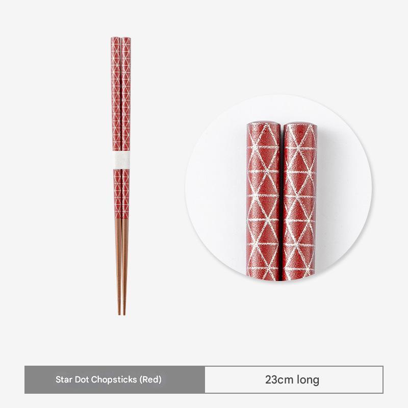 Elegant Japanese Wooden Star Point Chopsticks - Non-Slip Design