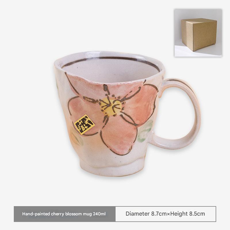 Hand-Painted Cherry Blossom Mug – Stylish Ceramic Design