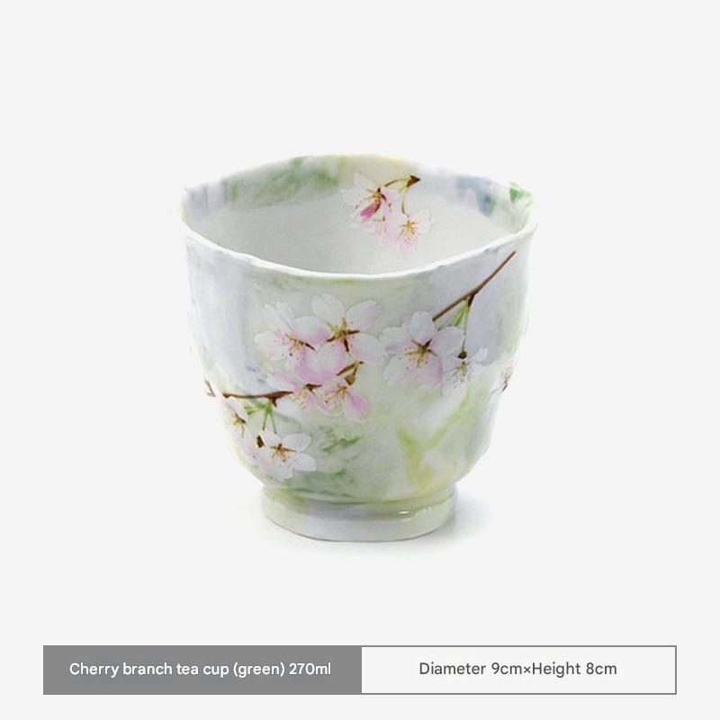 Hand-Painted Cherry Blossom Mug – Stylish Ceramic Design