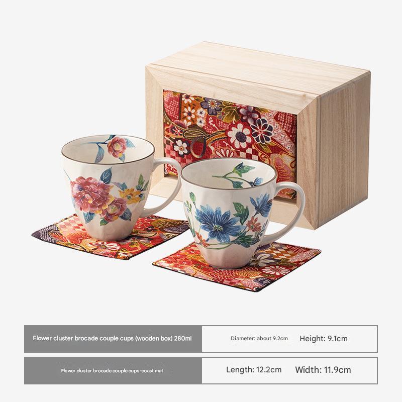 Elegant Japanese Teacup Gift Set - Floral Porcelain Cups