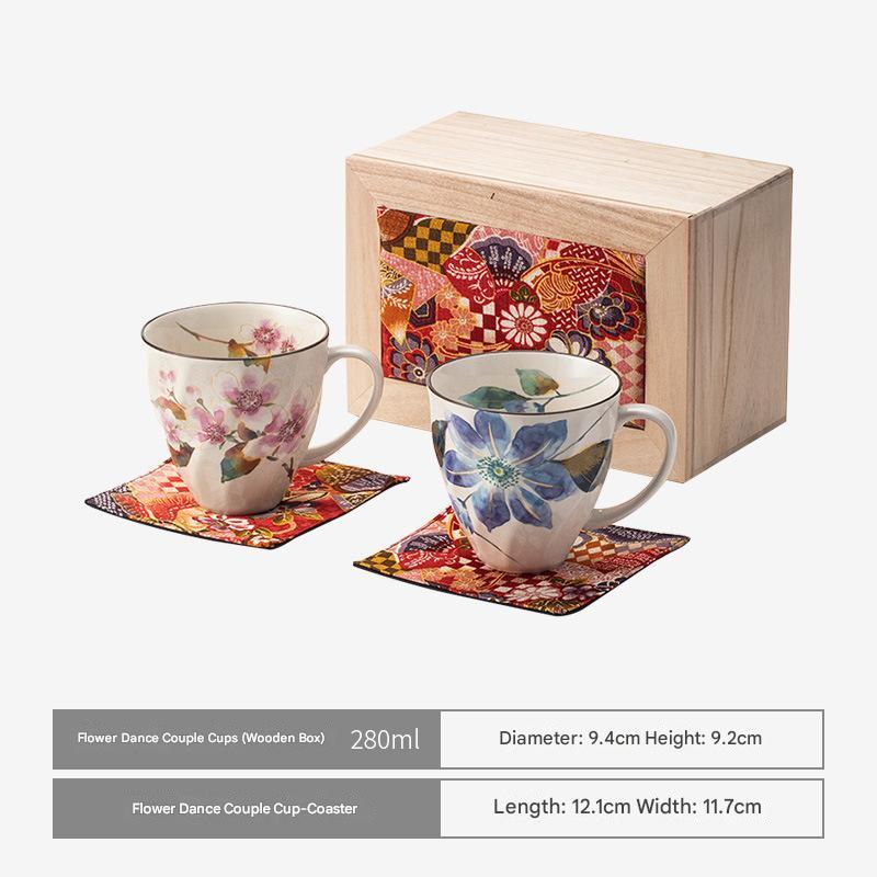 Elegant Japanese Teacup Gift Set - Floral Porcelain Cups