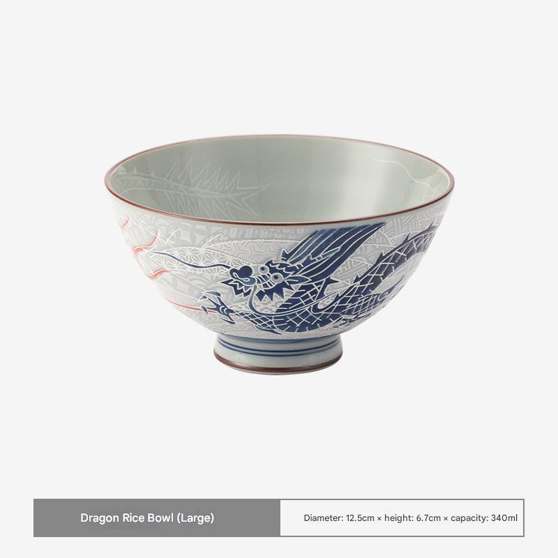 Handcrafted Porcelain Dragon Bowls – Elegant Traditional Design