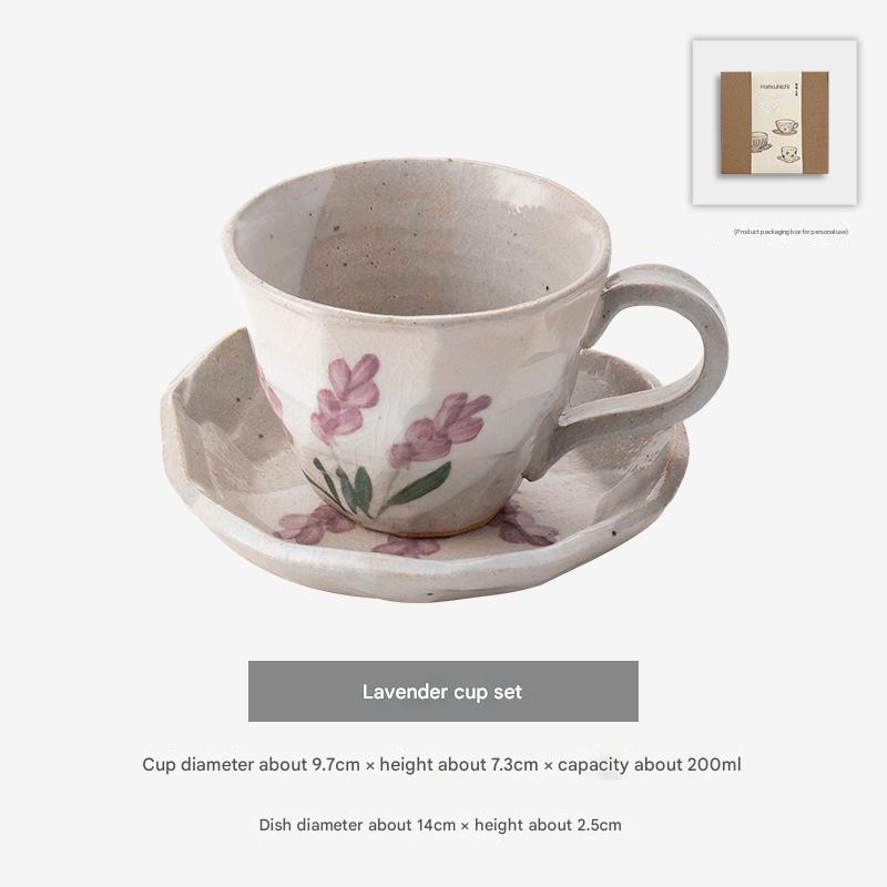 Hand-Painted Floral Ceramic Cup and Saucer Set