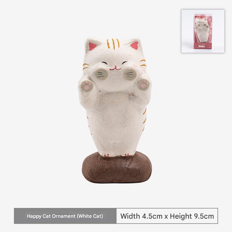 Japanese Ceramic Cat Figurine - Adorable Home Décor