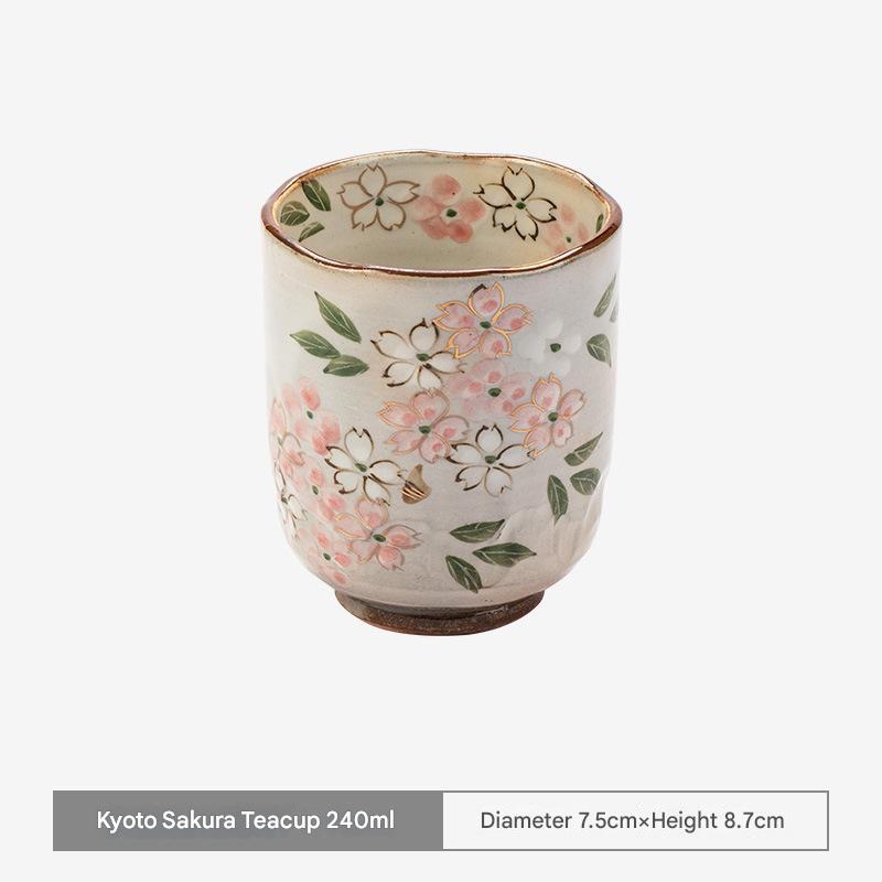 Hand-Painted Floral Ceramic Tea Cup – Artisan Elegance