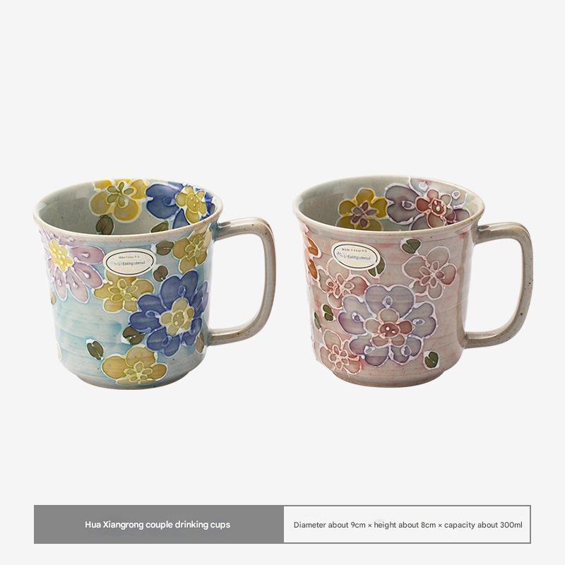 Hand-Painted Floral Ceramic Mugs - Vibrant & Durable