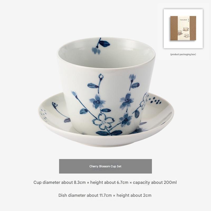 Blue Floral Porcelain Cup & Saucer Set – Elegant Tea Set