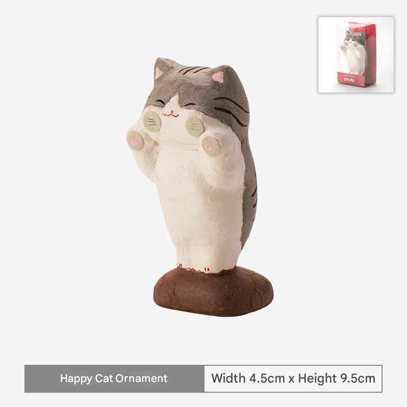 Japanese Ceramic Cat Figurine - Adorable Home Décor