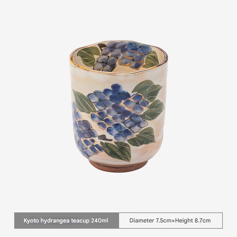 Hand-Painted Floral Ceramic Tea Cup – Artisan Elegance