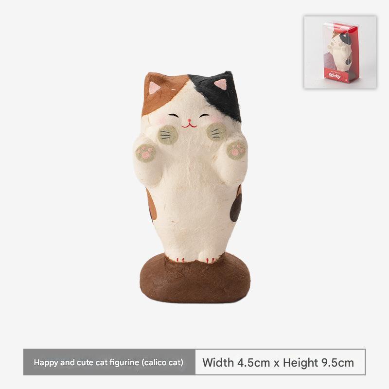 Japanese Ceramic Cat Figurine - Adorable Home Décor