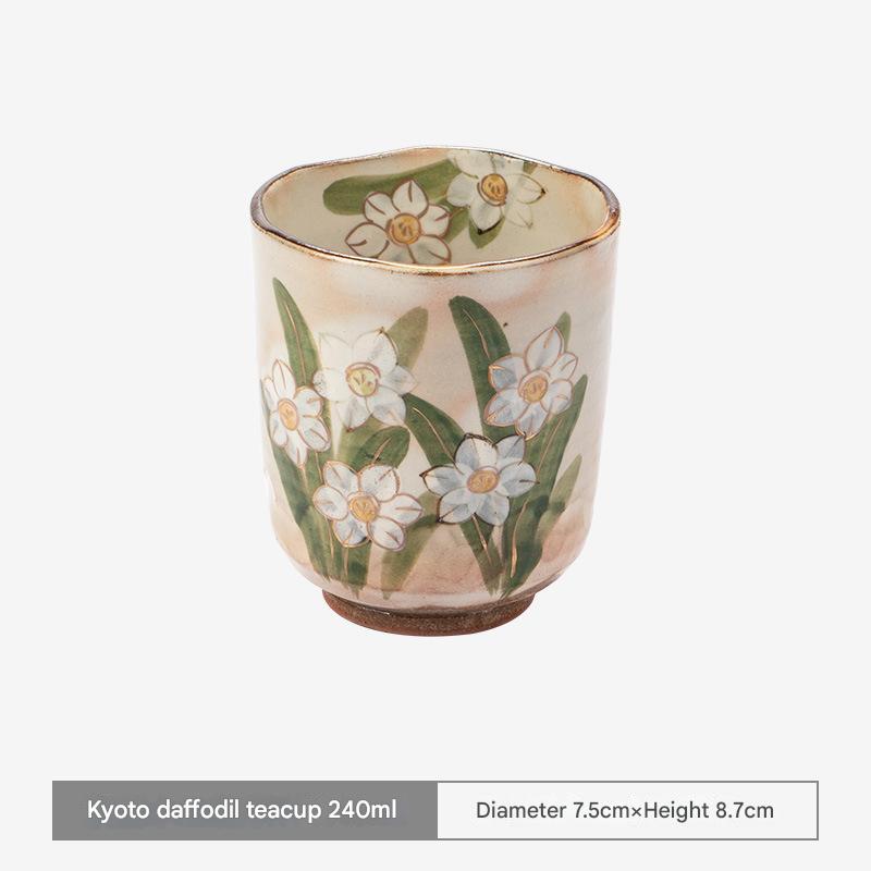 Hand-Painted Floral Ceramic Tea Cup – Artisan Elegance