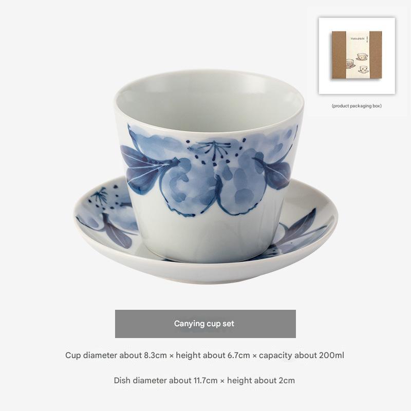 Blue Floral Porcelain Cup & Saucer Set – Elegant Tea Set