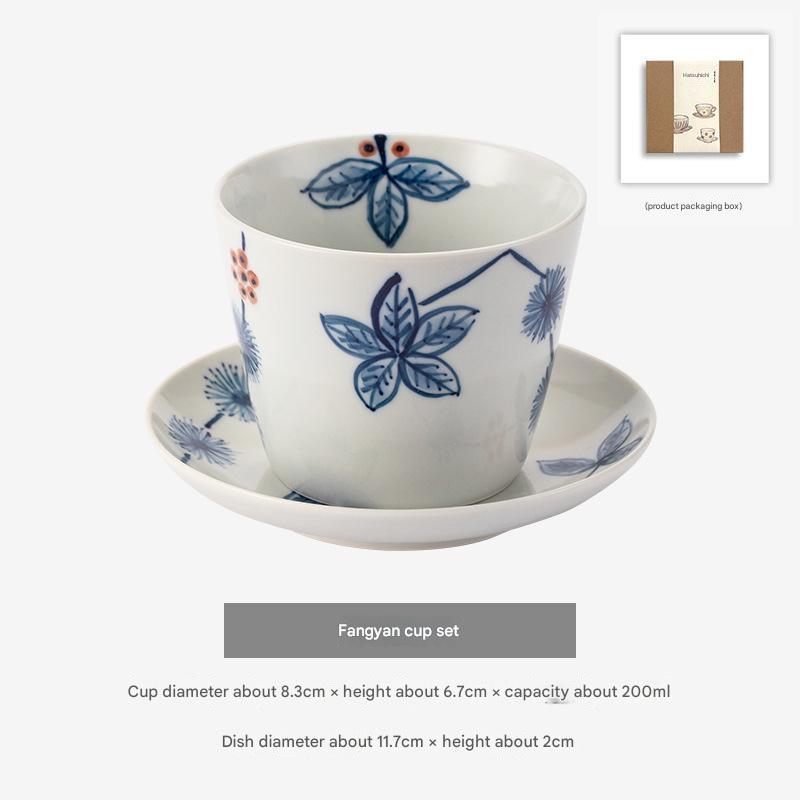 Blue Floral Porcelain Cup & Saucer Set – Elegant Tea Set