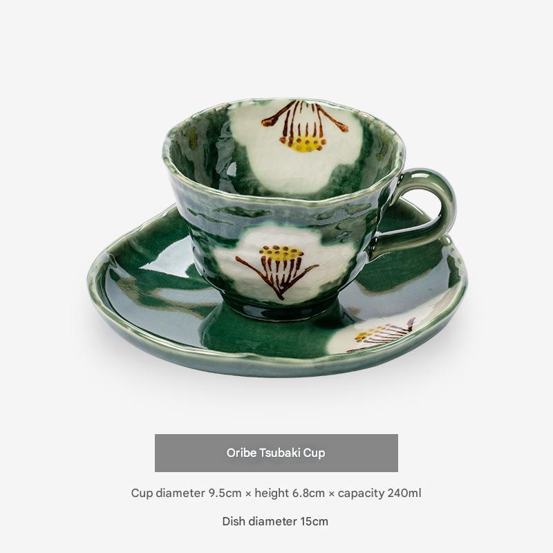 Handcrafted Floral Ceramic Cup & Saucer Set – Elegant Design