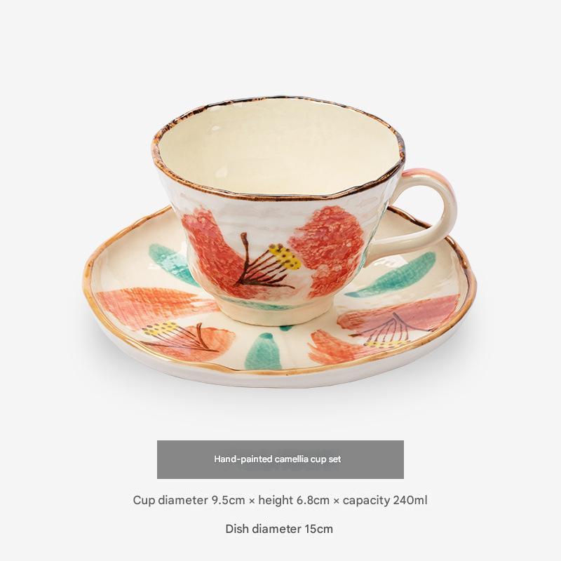 Handcrafted Floral Ceramic Cup & Saucer Set – Elegant Design