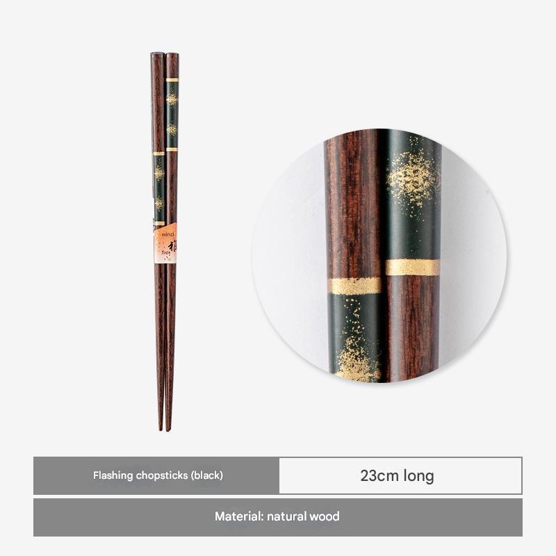 Luxurious Gold-Inlaid Wooden Chopsticks – Elegant Dining