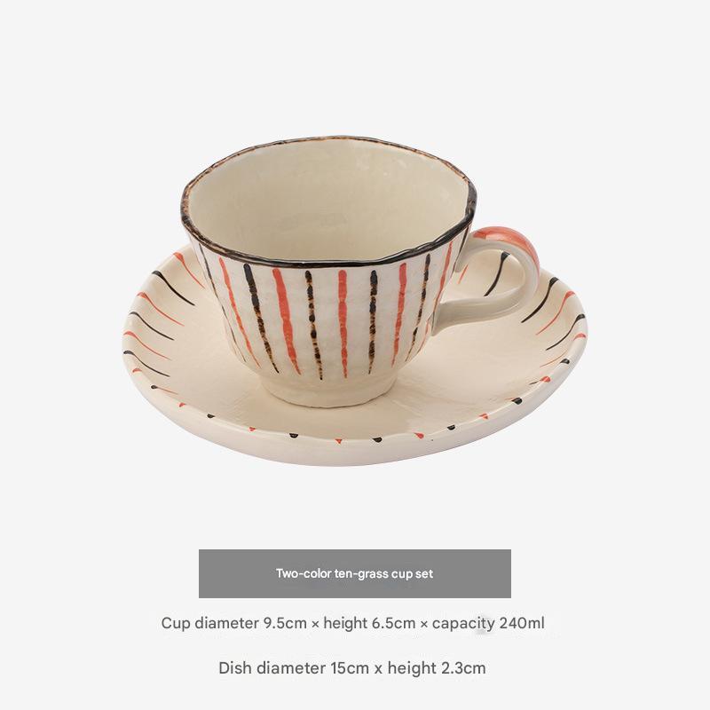 Handcrafted Floral Ceramic Cup & Saucer Set – Elegant Design