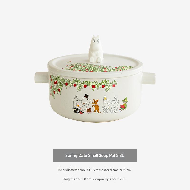 Charming Moomin Ceramic Soup Pot - Gas Stove Compatible