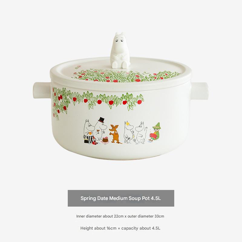 Charming Moomin Ceramic Soup Pot - Gas Stove Compatible