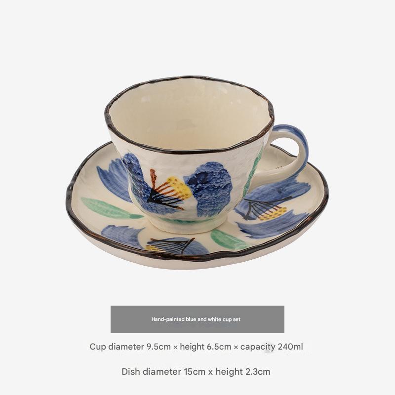 Handcrafted Floral Ceramic Cup & Saucer Set – Elegant Design