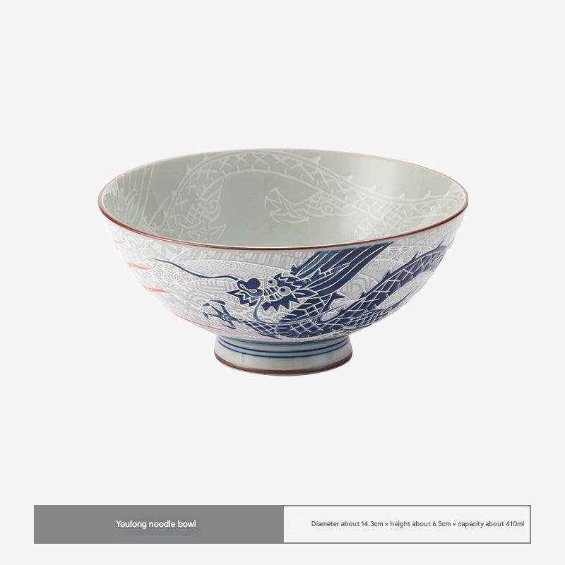 Handcrafted Porcelain Dragon Bowls – Elegant Traditional Design