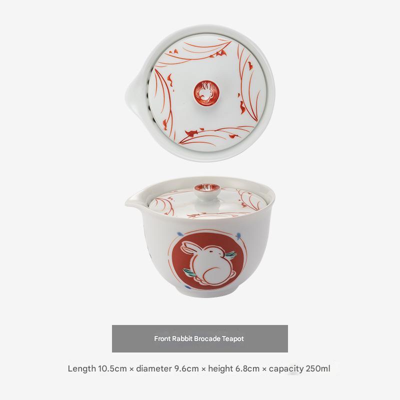 Rabbit Design Porcelain Teacup Set – Elegant Tea Accessory