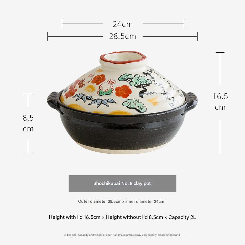 Japanese Hand-Painted Mino Ware Ceramic Casserole