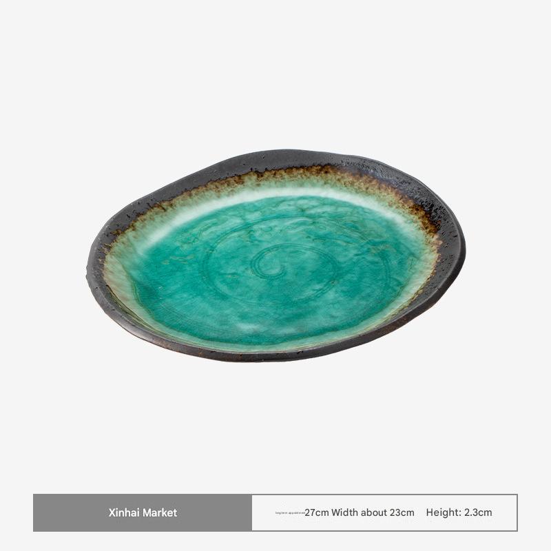 Minoware Handcrafted Green Ceramic Plates - Artisan Dinnerware