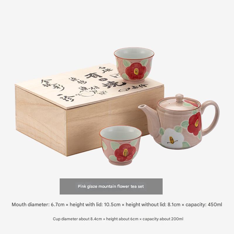 Japanese Ceramic Tea Set with Hand-Painted Design