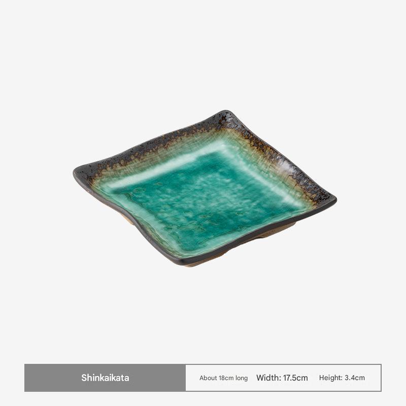 Minoware Handcrafted Green Ceramic Plates - Artisan Dinnerware