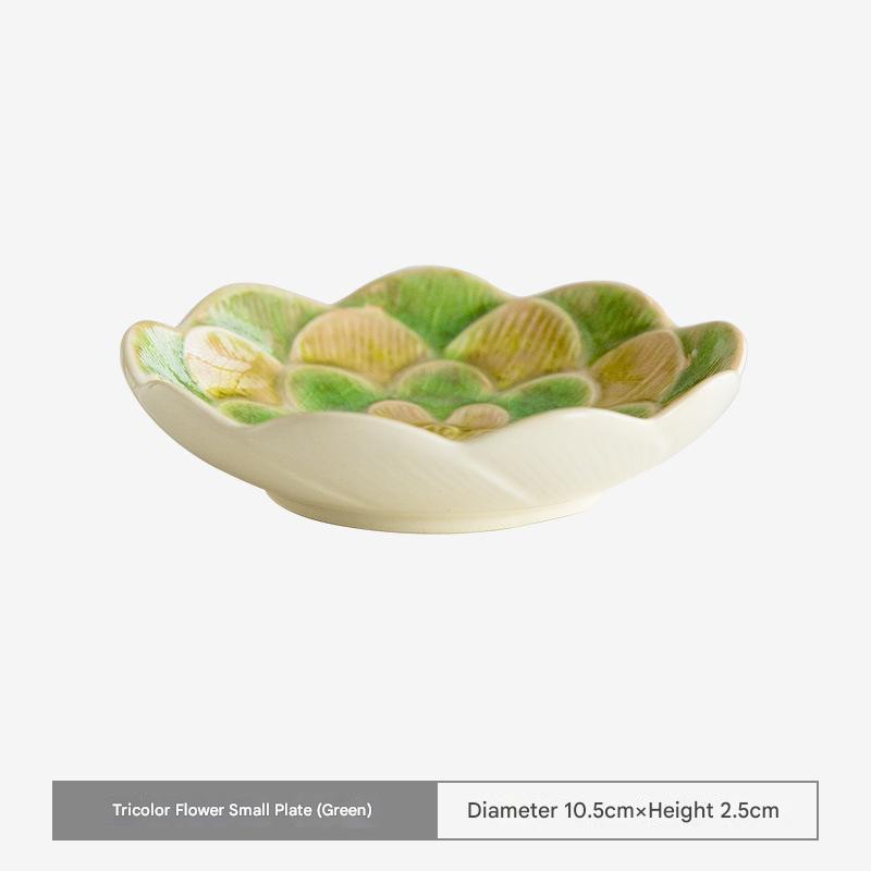 Handcrafted Japanese Kiln Flower Dishes - Elegant Tableware