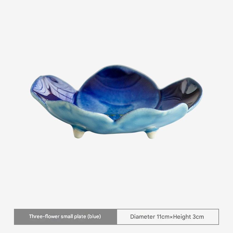 Handcrafted Japanese Kiln Flower Dishes - Elegant Tableware