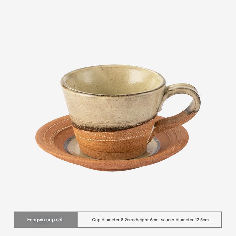 Rustic Ceramic Cup and Saucer – Handmade Elegance