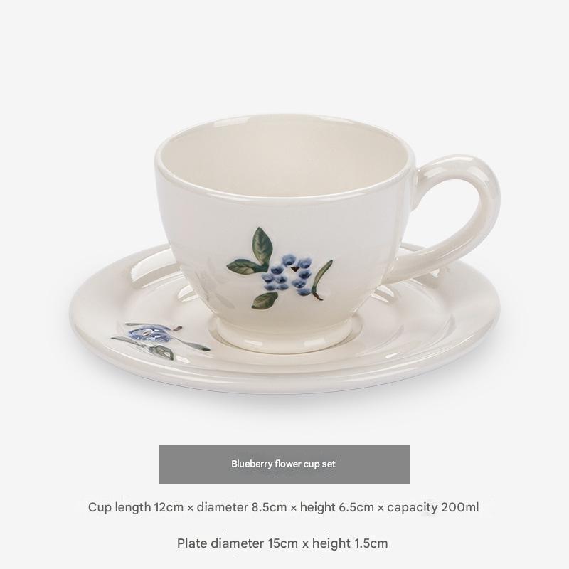 Blueberry Ceramic Cup and Saucer | Elegant Tea Set