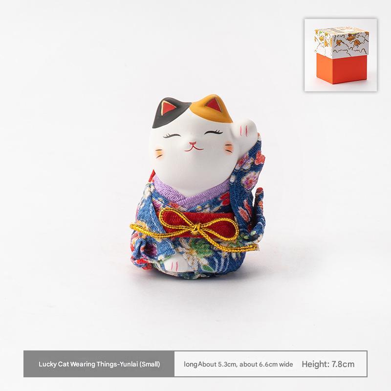 Japanese Lucky Cat Ceramic Ornaments - Handcrafted Décor