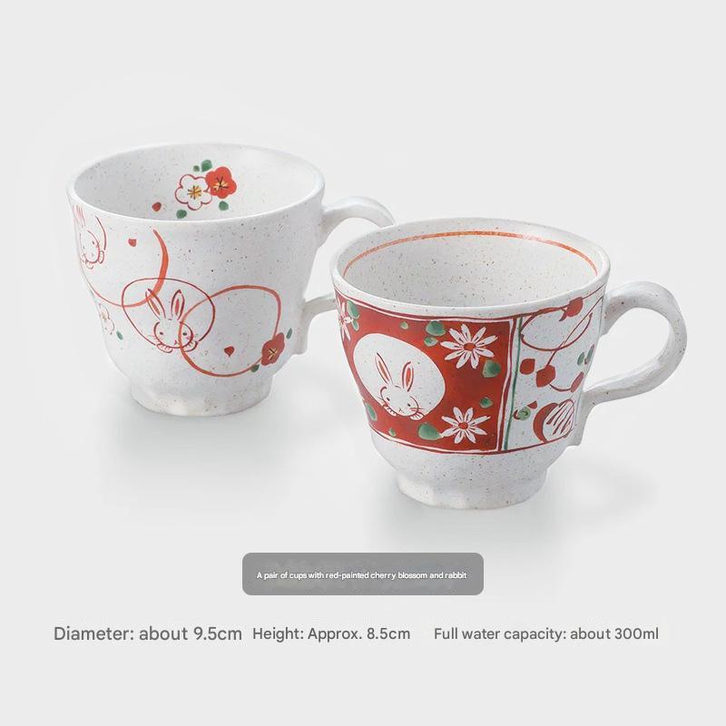 Handcrafted Ceramic Mugs with Elegant Floral Patterns