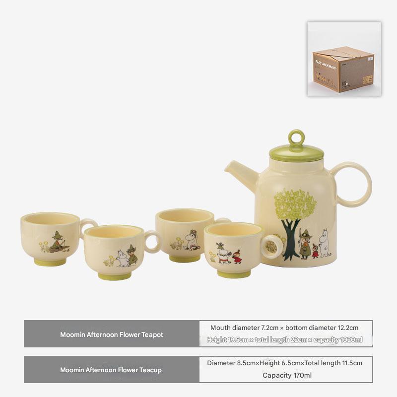 Adorable Moomin Ceramic Tea Set – Teapot and Cups