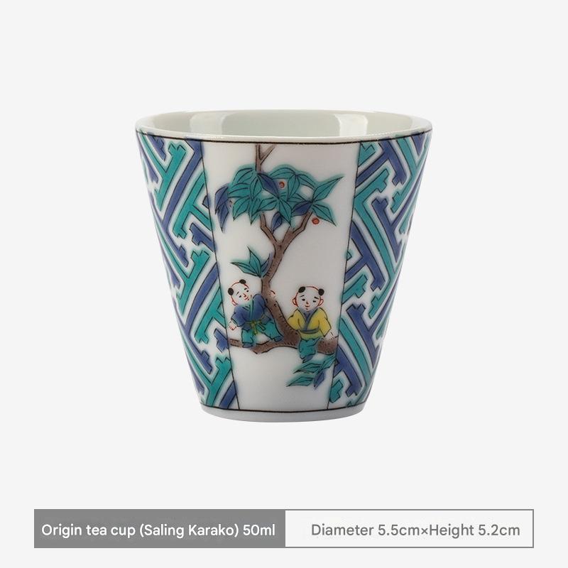 Japanese Porcelain Cup Set - Vibrant Traditional Designs